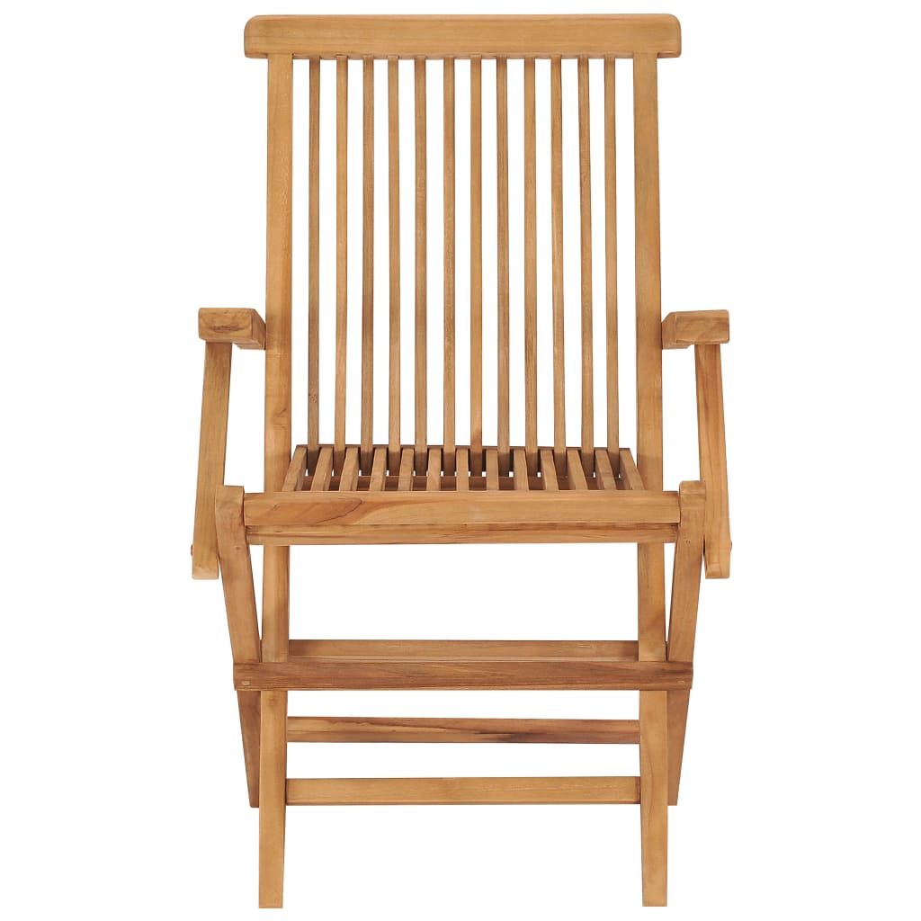 havestole med beige hynder 4 stk. massivt teaktræ