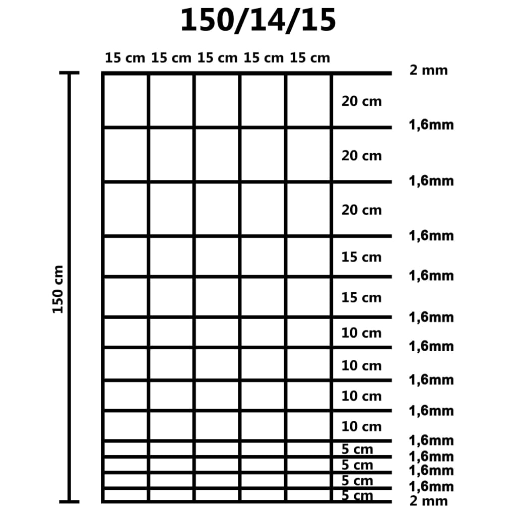 havehegn 50 m 150 cm galvaniseret stål sølvfarvet