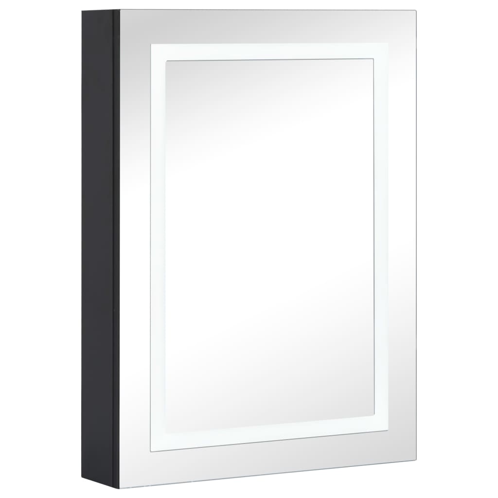 badeværelsesskab med spejl + LED-lys 50x13x70 cm