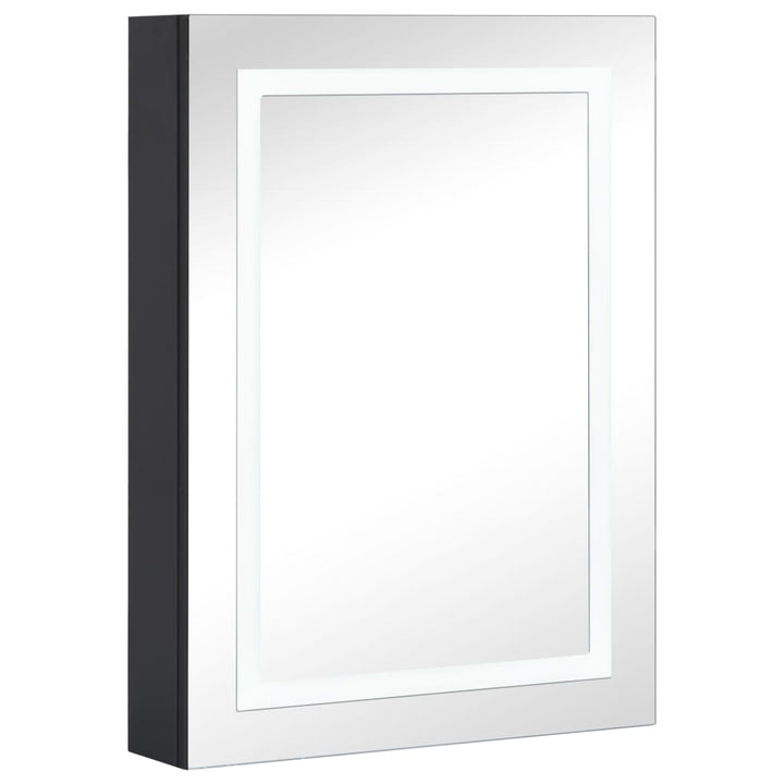 badeværelsesskab med spejl + LED-lys 50x13x70 cm
