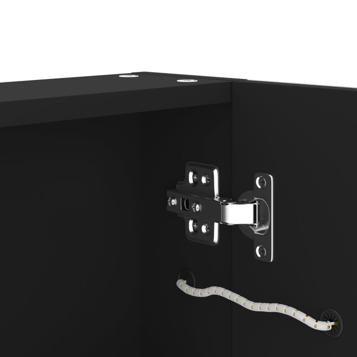 badeværelsesskab med spejl + LED-lys 50x13x70 cm