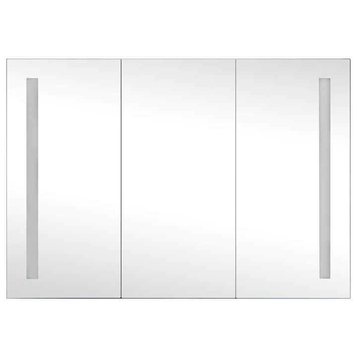 badeværelsesskab med spejl + LED-lys 89x14x62 cm
