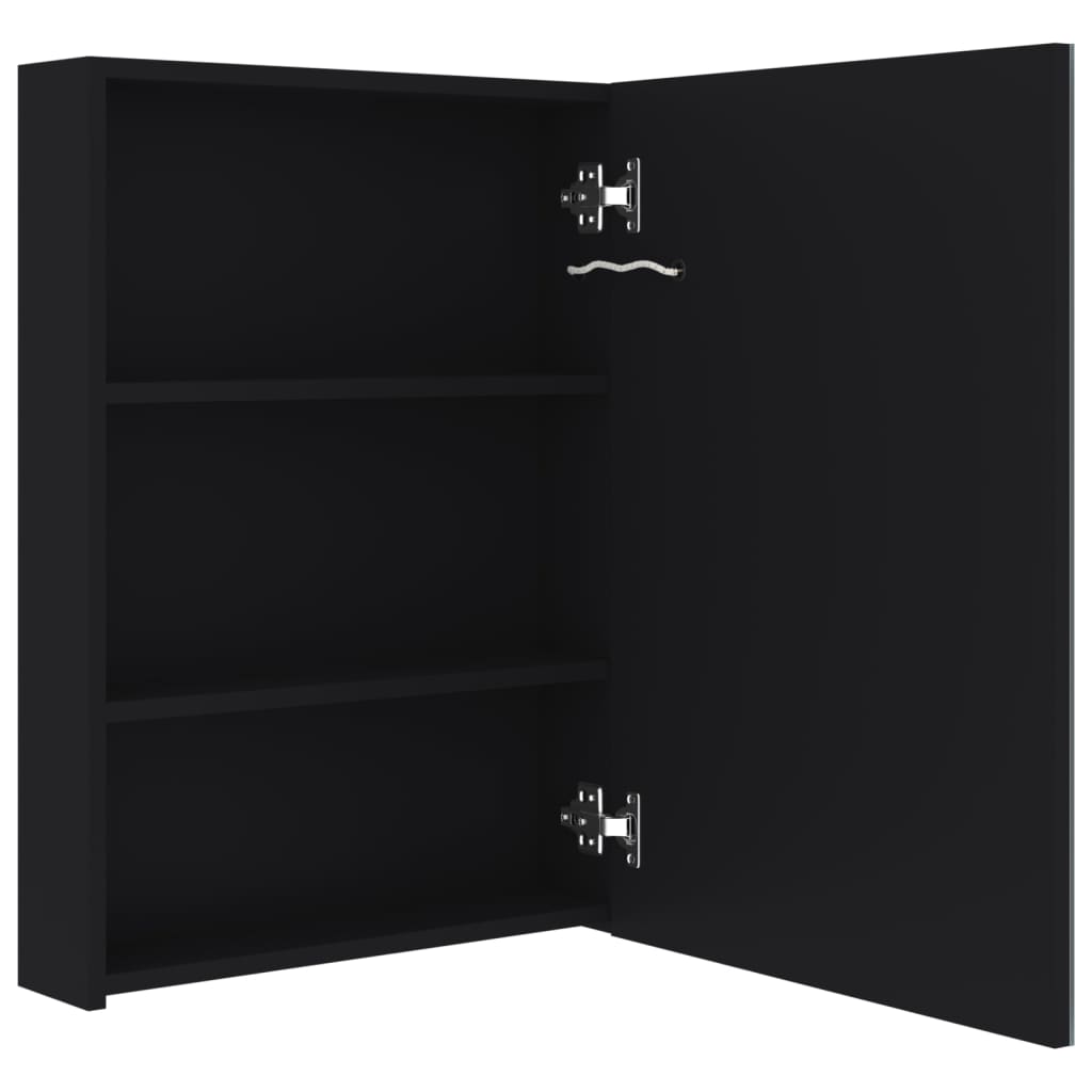 badeværelsesskab med spejl + LED-lys 50x13x70 cm