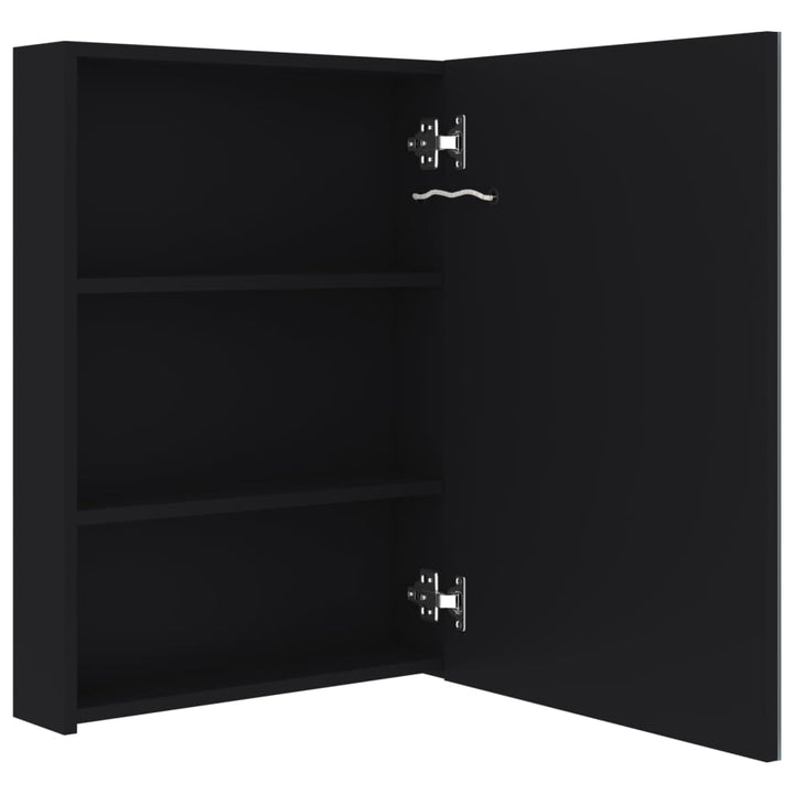 badeværelsesskab med spejl + LED-lys 50x13x70 cm