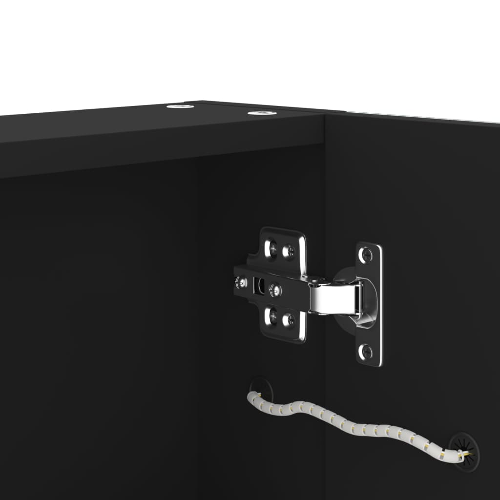 badeværelsesskab med spejl + LED-lys 50x13x70 cm