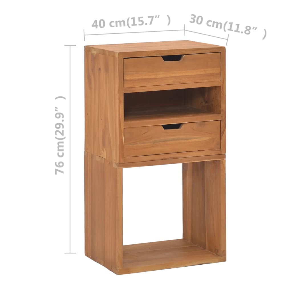 opbevaringsskab 40x30x76 cm massivt teaktræ
