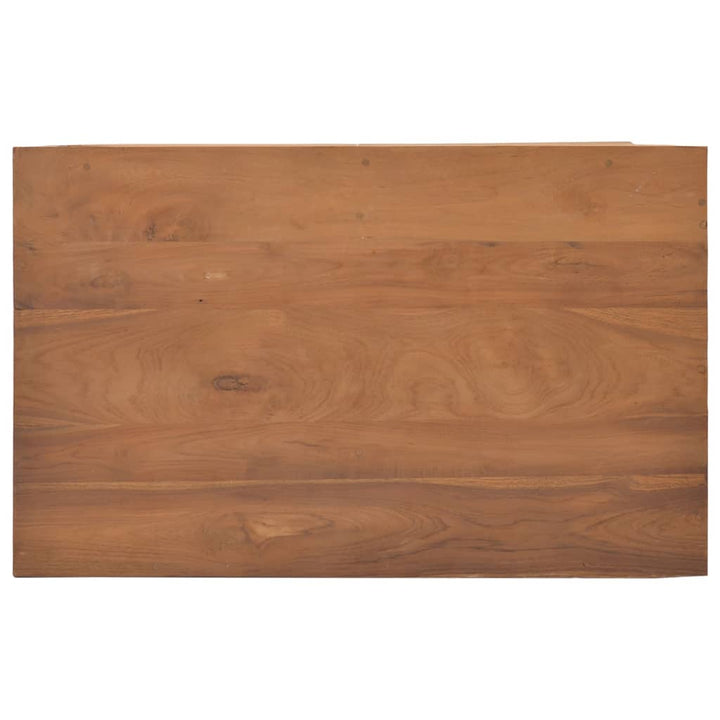 tv-skab med hjul 80x50x42 cm massivt teaktræ