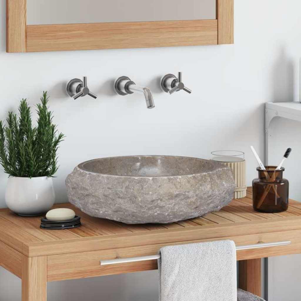 håndvask Ø40x12 cm marmor grå