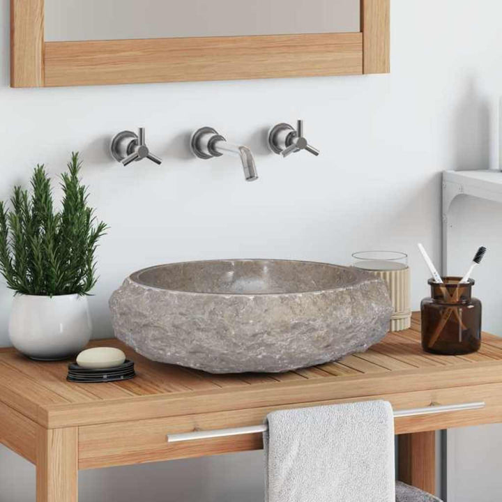 håndvask Ø40x12 cm marmor grå
