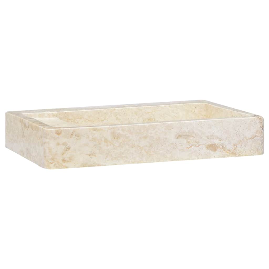 håndvask 58x39x10 cm marmor cremefarvet