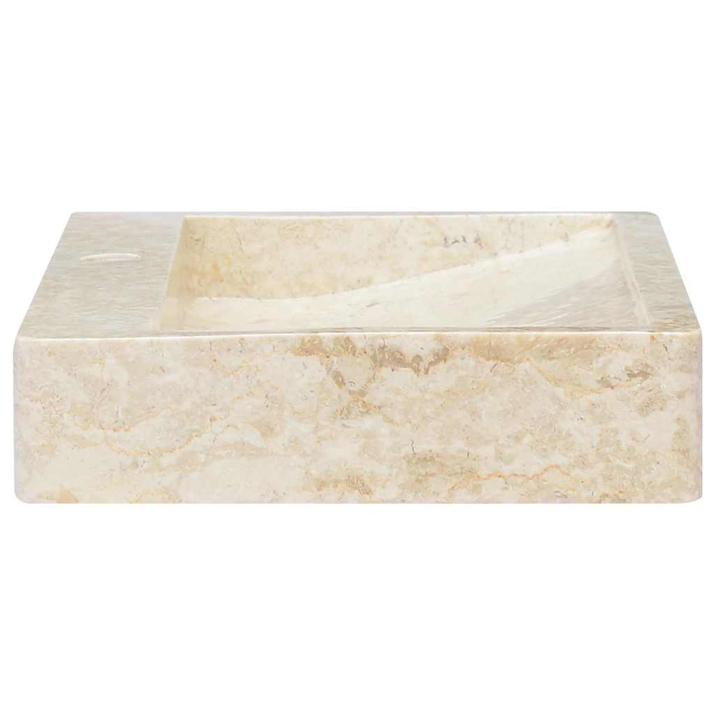 håndvask 58x39x10 cm marmor cremefarvet