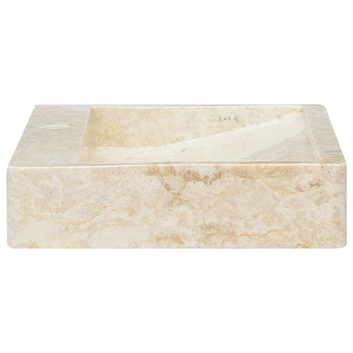 håndvask 58x39x10 cm marmor cremefarvet