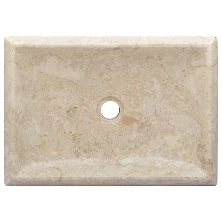 håndvask 50x35x10 cm marmor cremefarvet