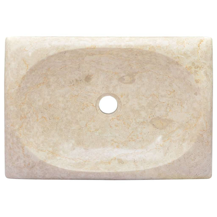 håndvask 50x35x10 cm marmor cremefarvet