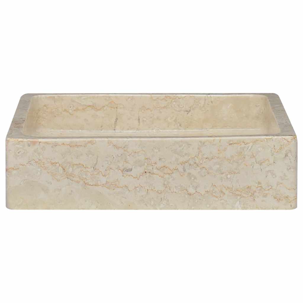 håndvask 40x40x10 cm marmor cremefarvet