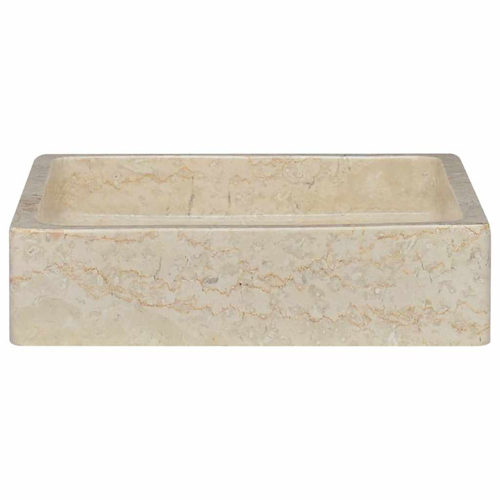 håndvask 40x40x10 cm marmor cremefarvet