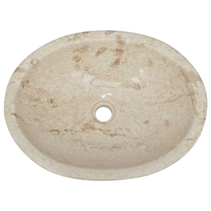 håndvask 53x40x15 cm marmor cremefarvet