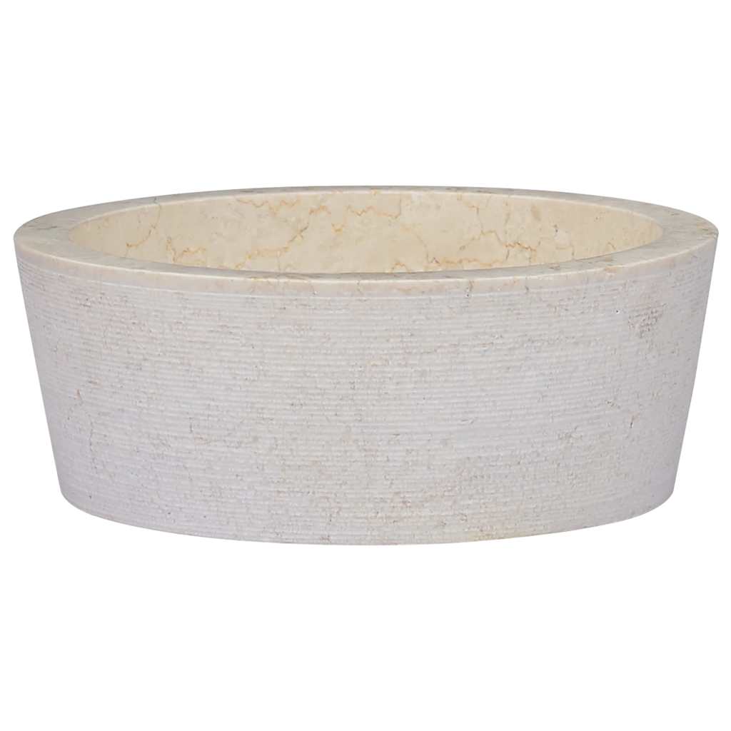 håndvask Ø40x15 cm marmor cremefarvet