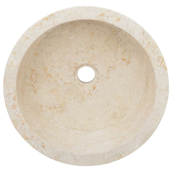 håndvask Ø40x15 cm marmor cremefarvet