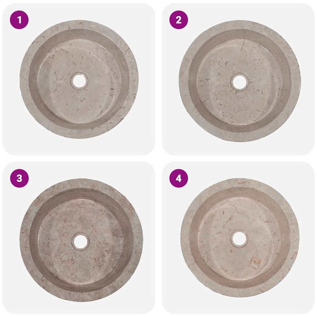 håndvask Ø40x15 cm marmor grå