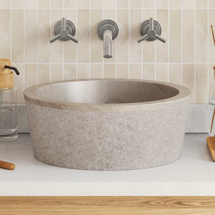håndvask Ø40x15 cm marmor grå