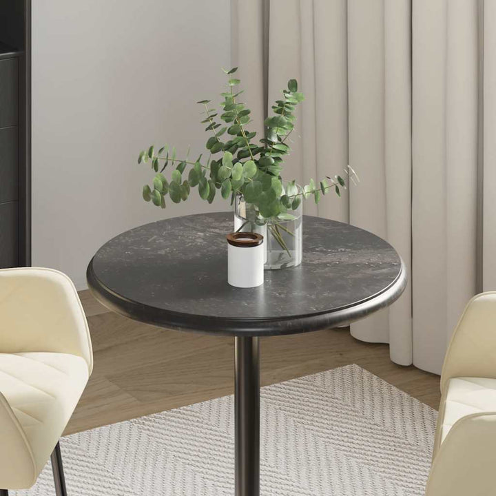 bordplade Ø50x2,5 cm marmor sort