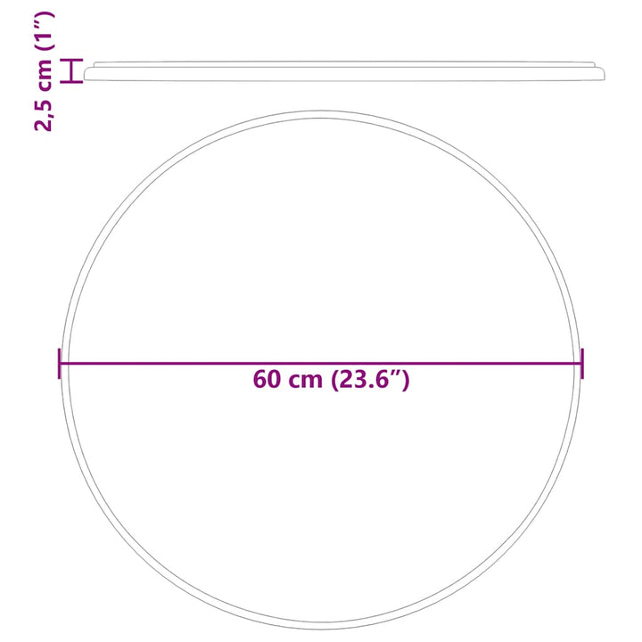 bordplade Ø60x2,5 cm marmor grå