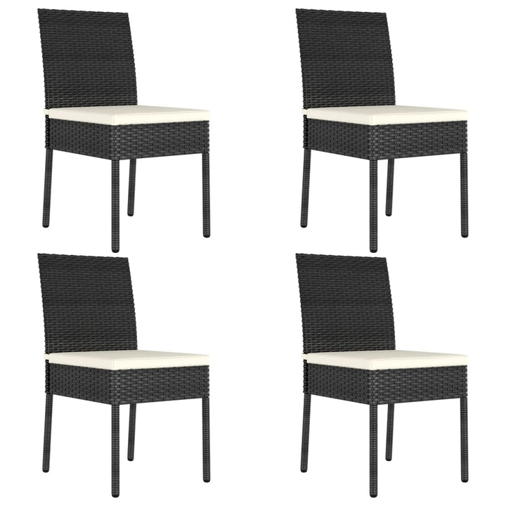 spisebordssæt til haven 5 dele polyrattan sort