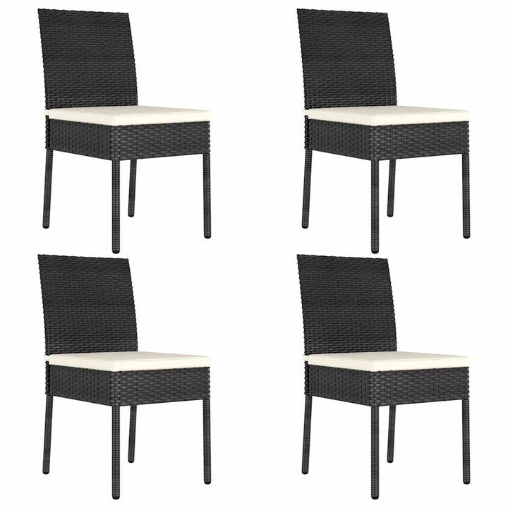spisebordssæt til haven 5 dele polyrattan sort