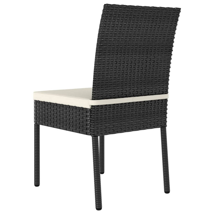 spisebordssæt til haven 5 dele polyrattan sort