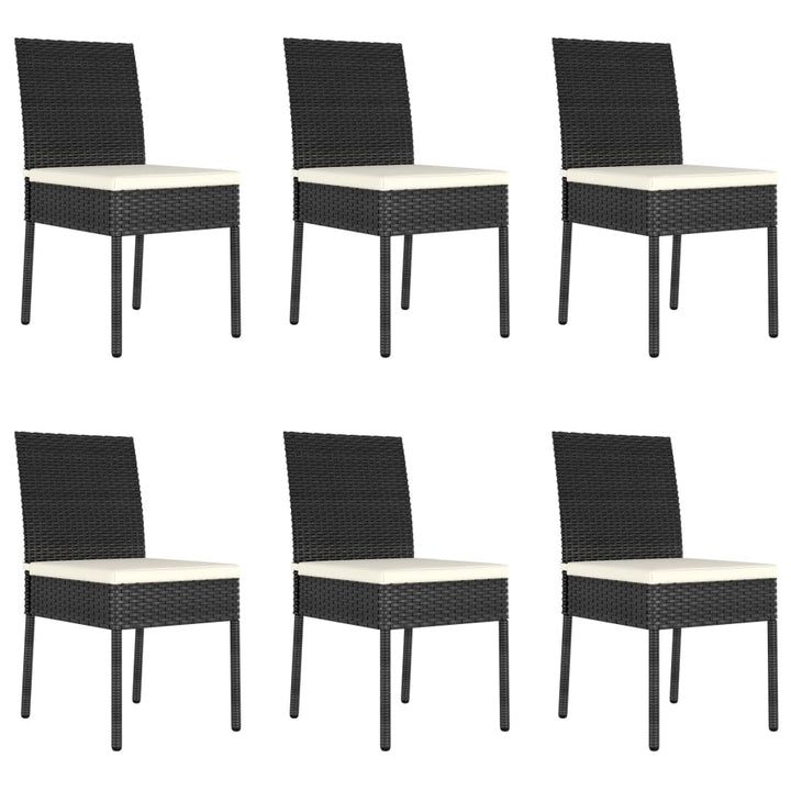 spisebordssæt til haven 7 dele polyrattan sort