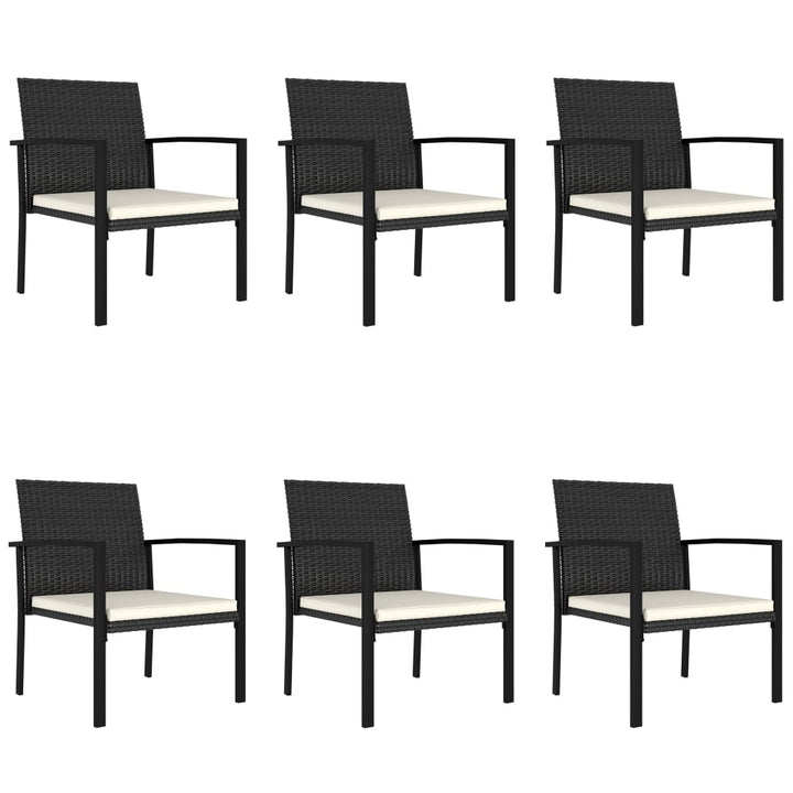 spisebordssæt til haven 7 dele polyrattan sort