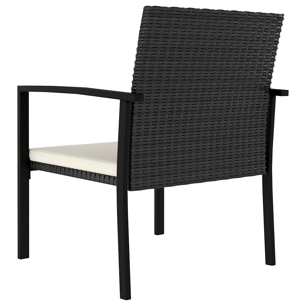 spisebordssæt til haven 9 dele polyrattan sort