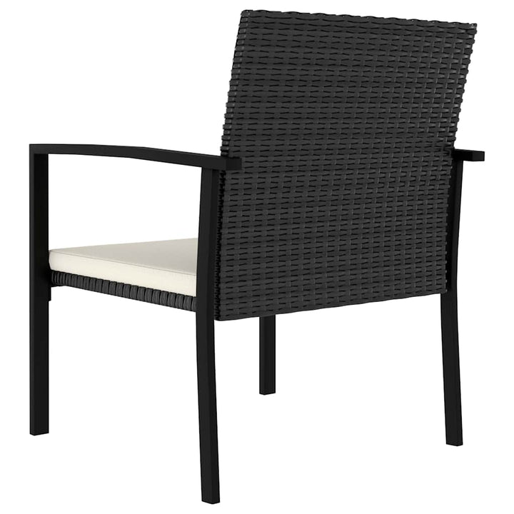 spisebordssæt til haven 9 dele polyrattan sort