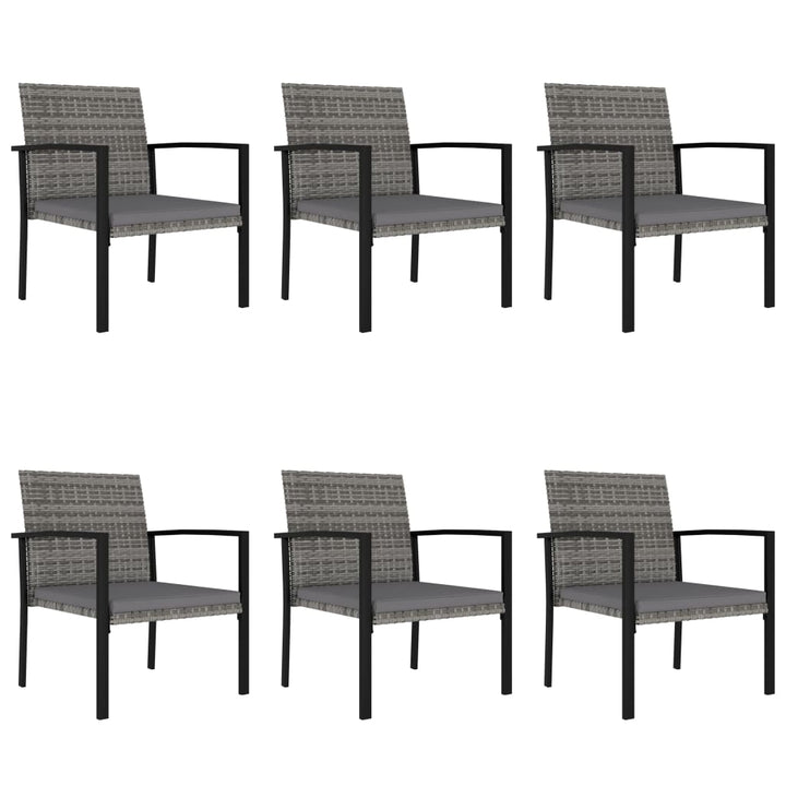 spisebordssæt til haven 7 dele polyrattan grå