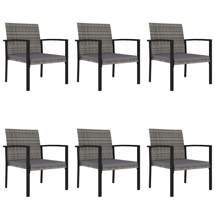 spisebordssæt til haven 7 dele polyrattan grå