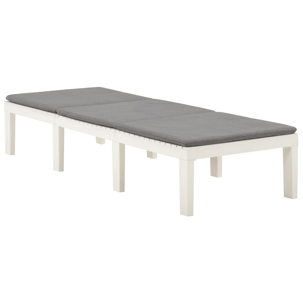 liggestol med hynde plastik hvid