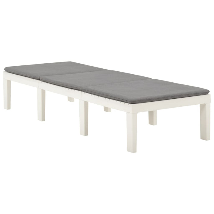 liggestol med hynde plastik hvid