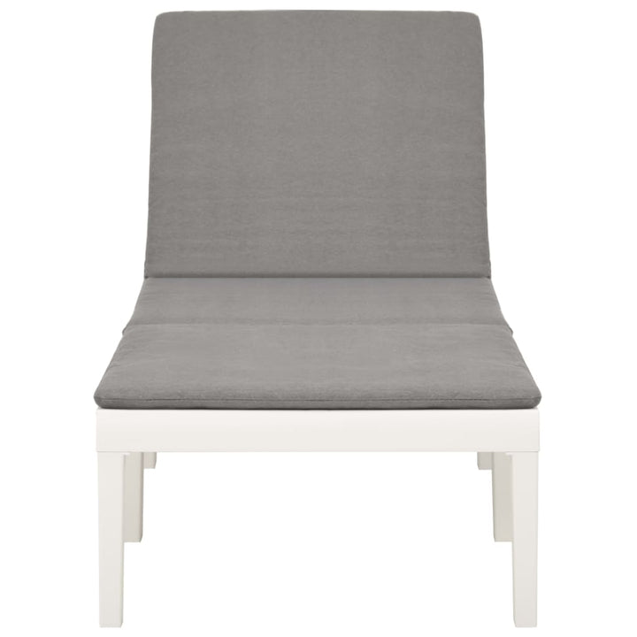 liggestol med hynde plastik hvid