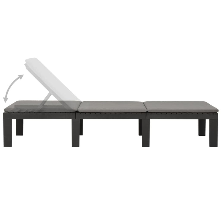 liggestol med hynde plastik antracitgrå