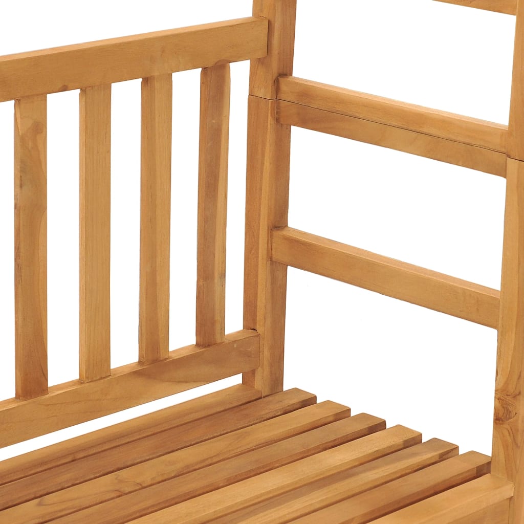 havebænk med pergola 115 cm massivt teaktræ