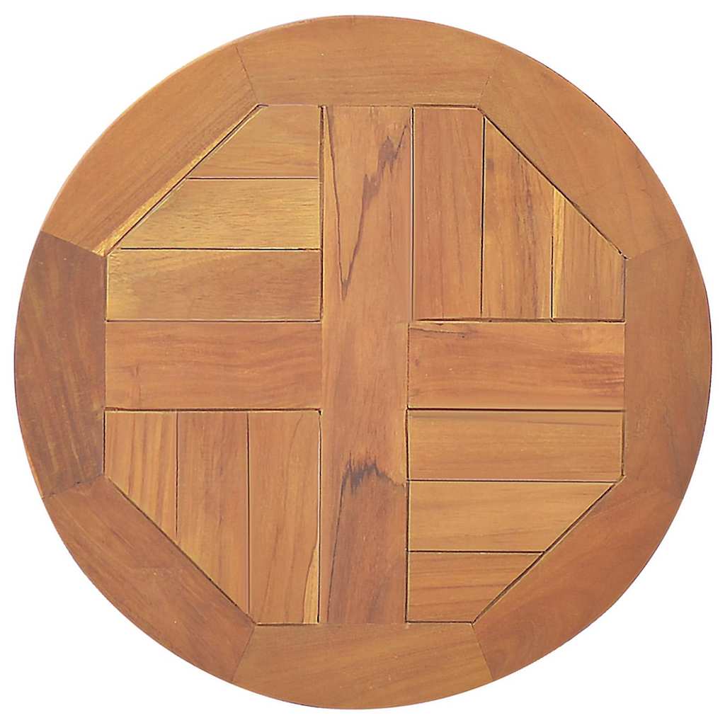 bordplade 2,5 cm 40 cm rund massivt teaktræ