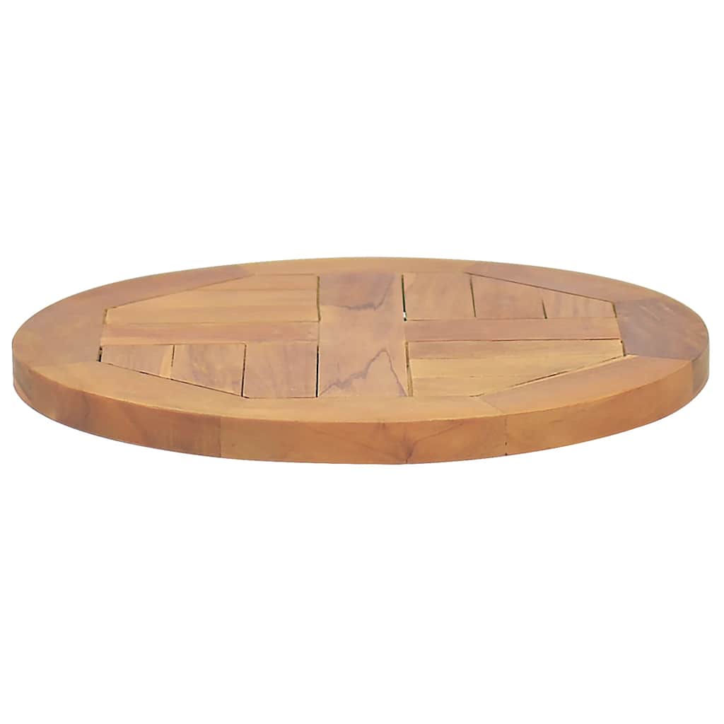bordplade 2,5 cm 40 cm rund massivt teaktræ