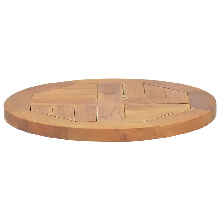 bordplade 2,5 cm 40 cm rund massivt teaktræ