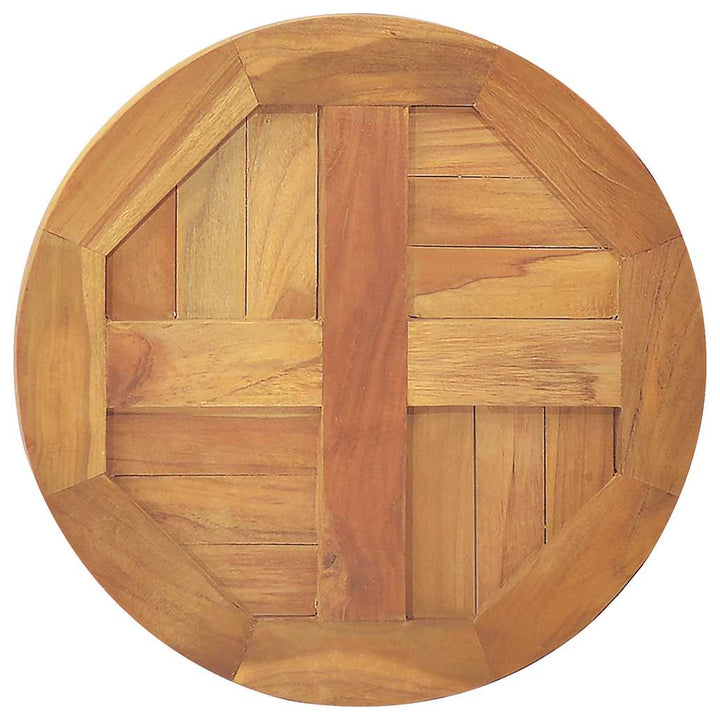 bordplade 2,5 cm 40 cm rund massivt teaktræ