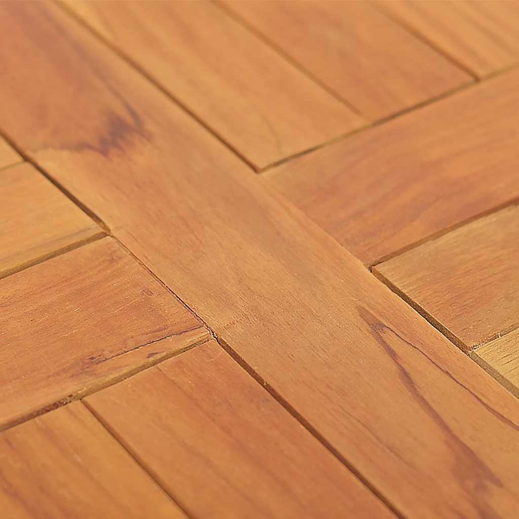 bordplade 2,5 cm 40 cm rund massivt teaktræ