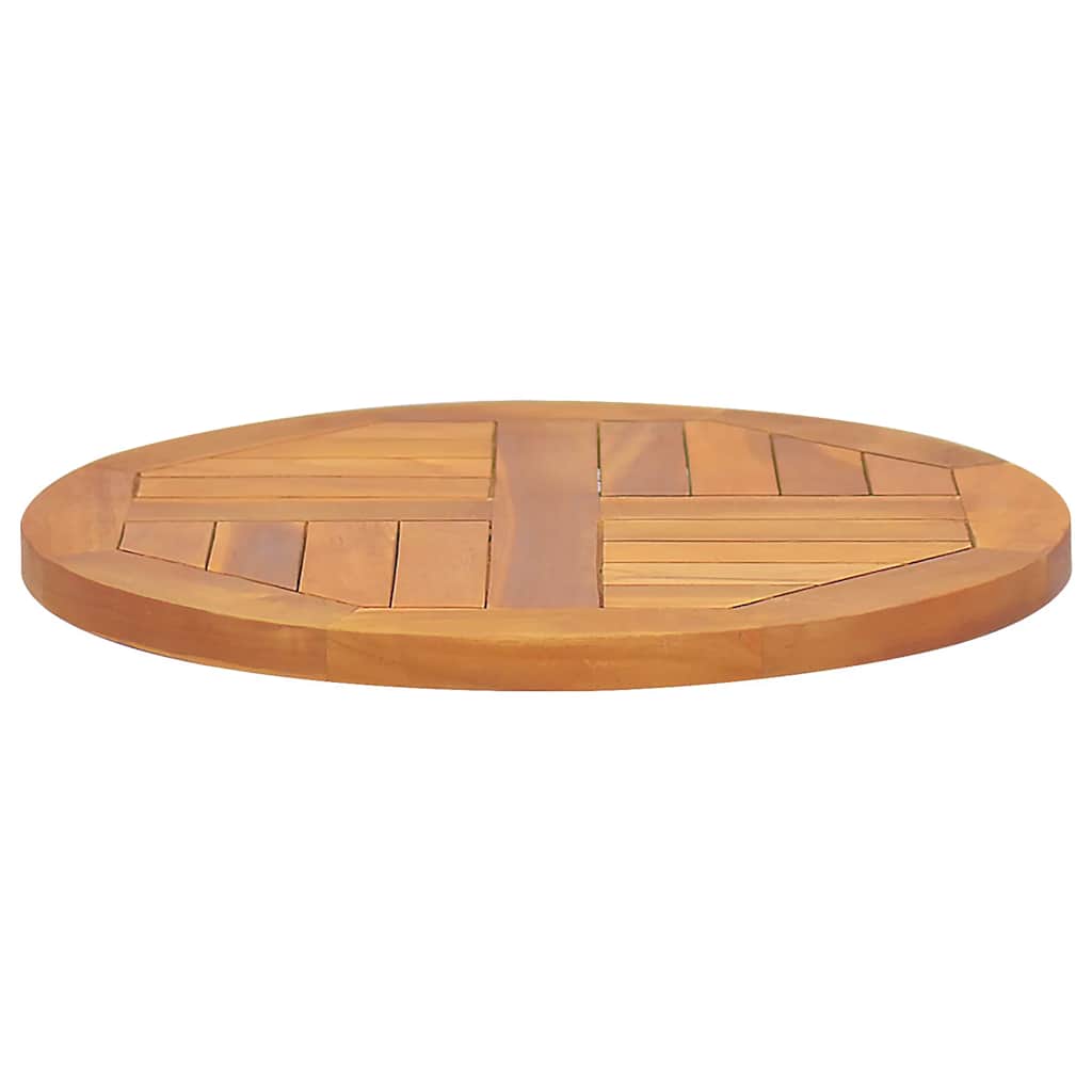 bordplade 2,5 cm 50 cm rund massivt teaktræ