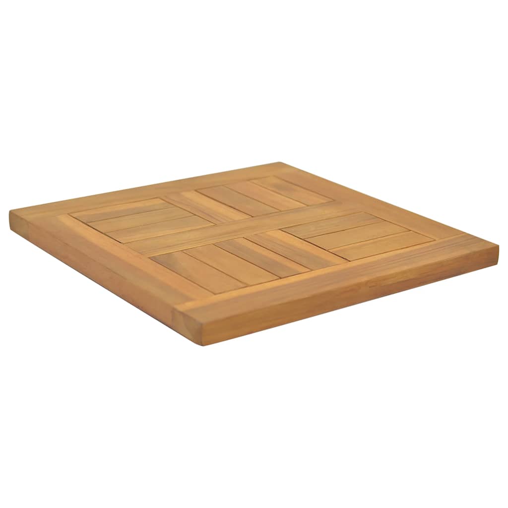 firkantet bordplade 40x40x2,5 cm massivt teaktræ