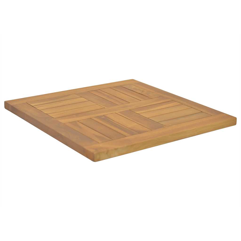 firkantet bordplade 50x50x2,5 cm massivt teaktræ
