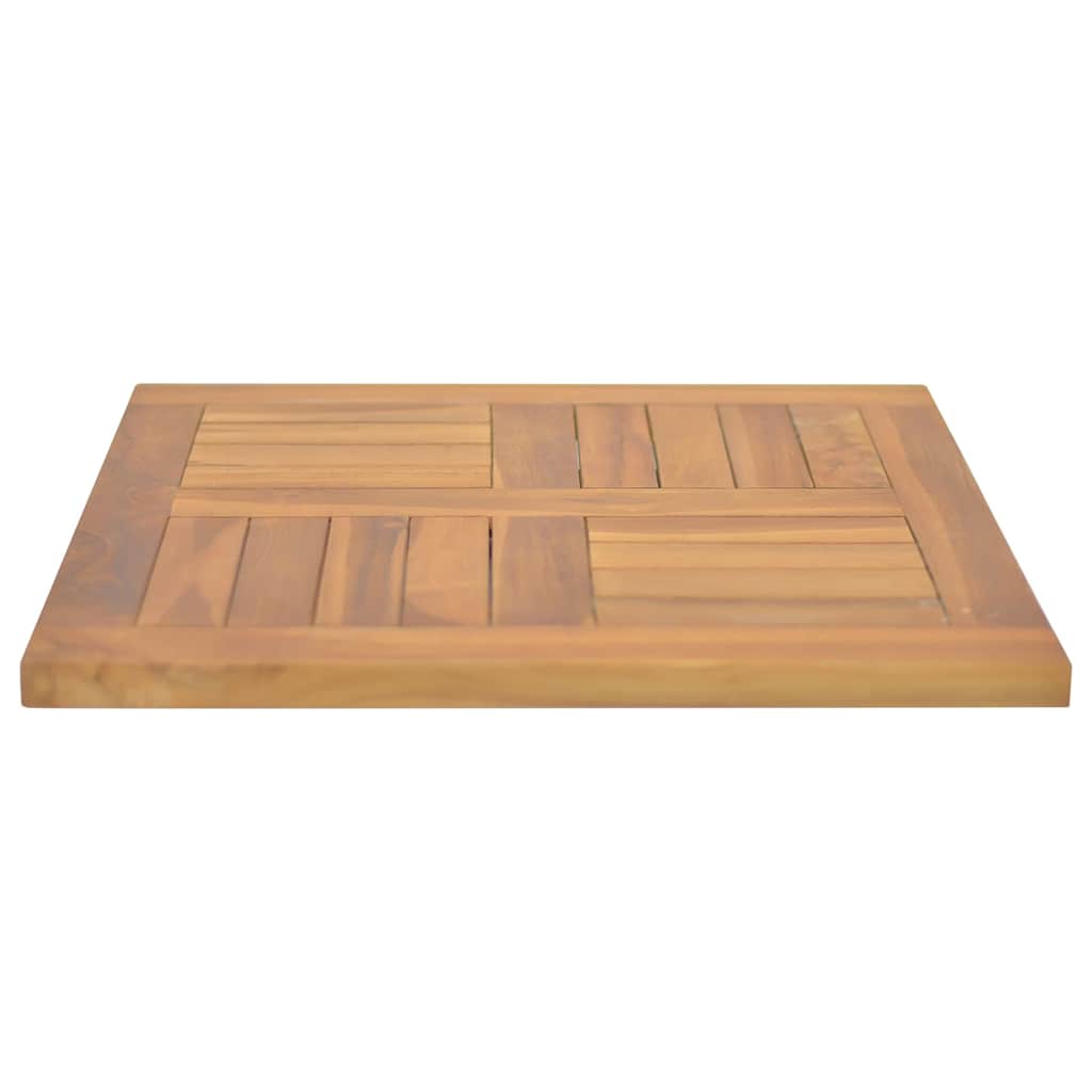 firkantet bordplade 50x50x2,5 cm massivt teaktræ
